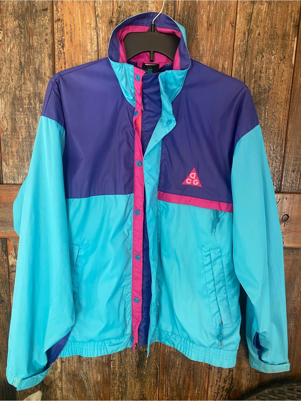 Nike ACG Sz M* VINTAGE Nylon Purple Blue RARE Retro ‘80s Vibe Windbreaker Jacket
